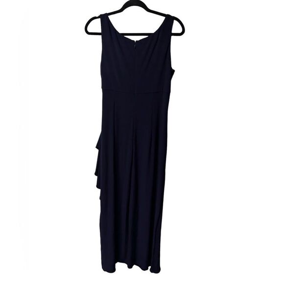 Alex Evenings Dark Navy Blue Sleeveless Maxi Dress Matching Cover Up Sweater - Picture 4 of 6